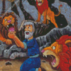 Daniel In The Lions Den Art Illustration Diamond Paintings