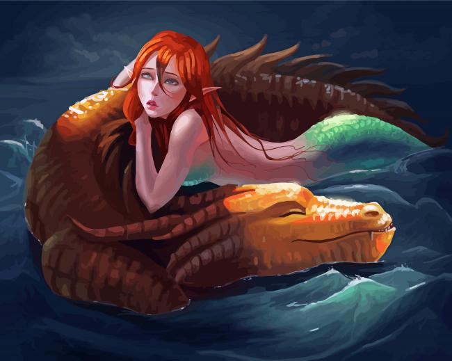 Dragon And Mermaid Diamond Paintings