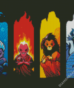 Elemental Villains Diamond Paintings