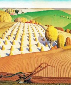 Fall Plowing Grant Wood Diamond Paintings