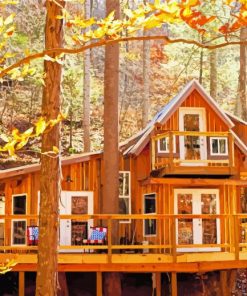 Fall Cabin Diamond Paintings