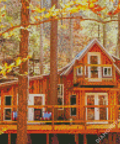 Fall Cabin Diamond Paintings