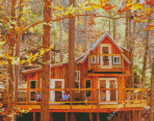 Fall Cabin Diamond Paintings