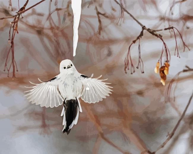 Flying Long Tailed Tit Diamond Paintings