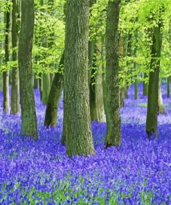 Forest With Bluebells Diamond Paintings