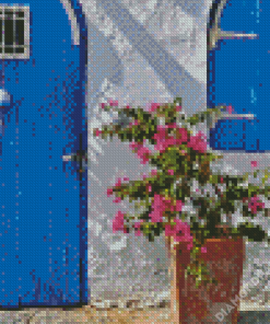 House With Blue Door Diamond Paintings