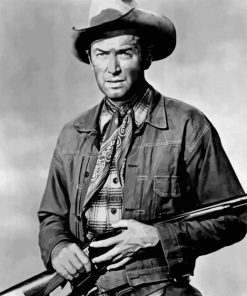 Jimmy Stewart Black And White Cowboy Diamond Paintings