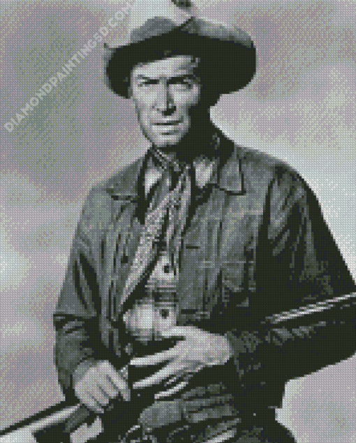 Jimmy Stewart Black And White Cowboy Diamond Paintings