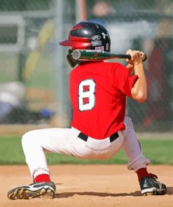 Little Boy Playing Baseball Diamond Paintings