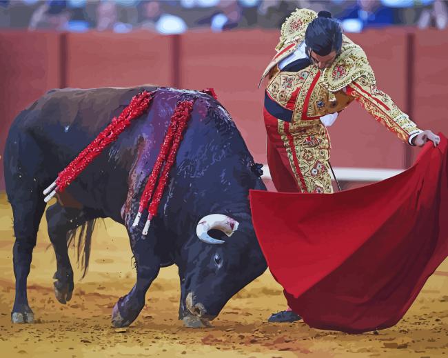 Matador And Bull Fight Diamond Paintings