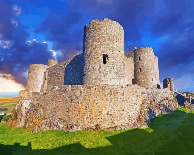 Medieval Harlech Castle Diamond Paintings