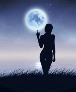 Moon Woman Silhouette Art Diamond Paintings