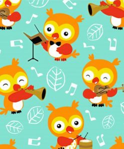 Music And Owl Diamond Paintings