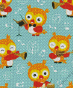 Music And Owl Diamond Paintings