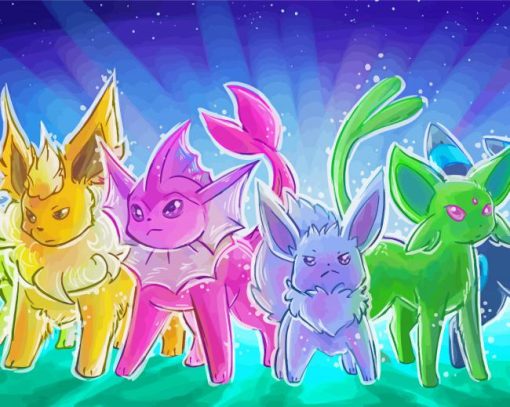 Pokemon Go Eeveelution Characters Diamond Paintings