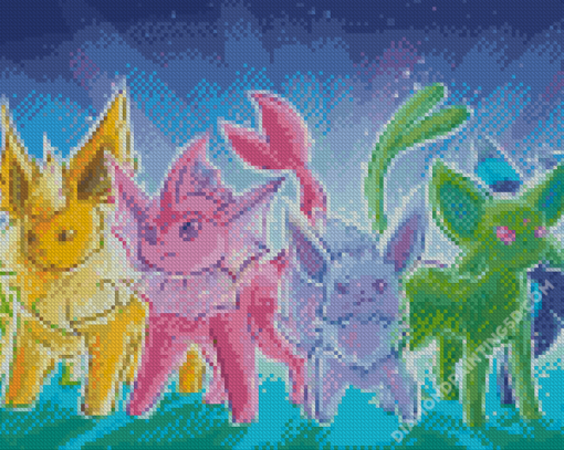 Pokemon Go Eeveelution Characters Diamond Paintings