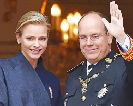 Prince Albert And Princess Charlene Of Monaco Diamond Paintings