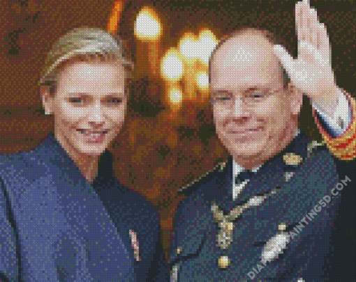 Prince Albert And Princess Charlene Of Monaco Diamond Paintings