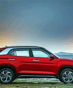 Red Hyundai Creta Diamond Paintings