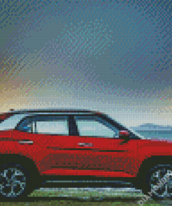 Red Hyundai Creta Diamond Paintings