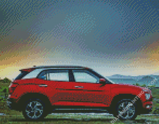 Red Hyundai Creta Diamond Paintings