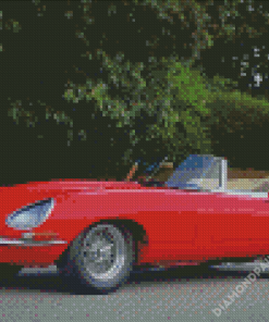 Red Jaguar Type 1 Car Diamond Paintings