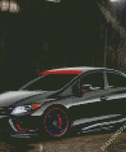 Red And Black Civic Car Diamond Paintings