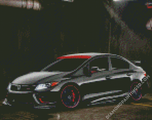 Red And Black Civic Car Diamond Paintings