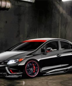 Red And Black Civic Car Diamond Paintings