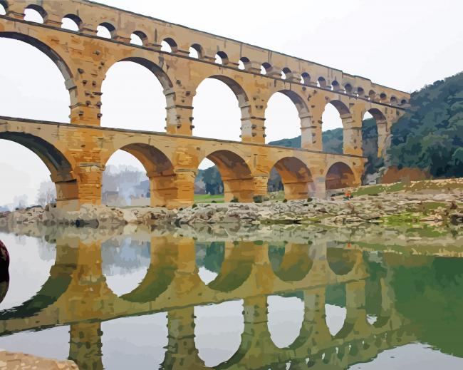 Roman Aqueduct Pont Du Gard Diamond Paintings