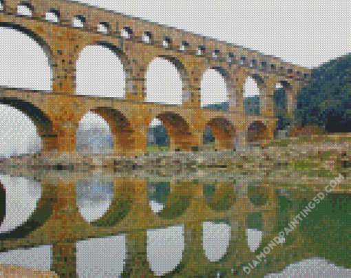 Roman Aqueduct Pont Du Gard Diamond Paintings