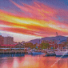 Sunset In Tasmania Harbor Diamond Paintings