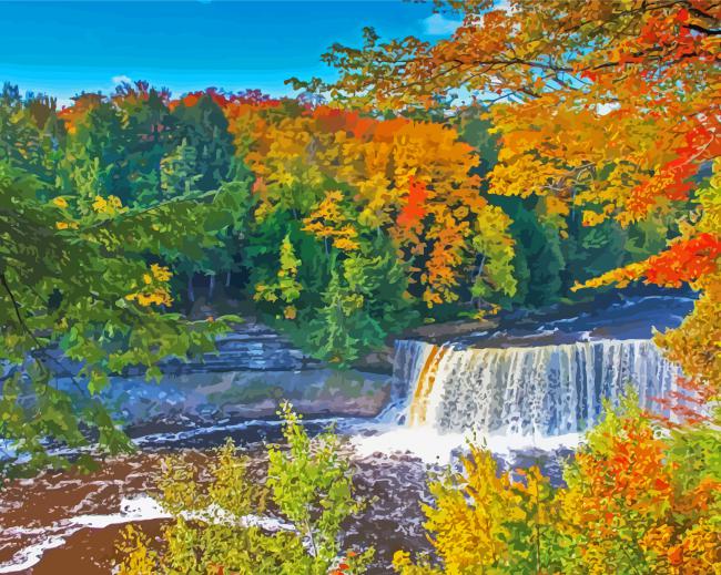 Tahquamenon Michigan Waterfall Diamond Paintings