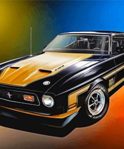 Vintage 72 Mustang Car Diamond Paintings