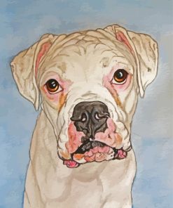 White Boxer Diamond Paintings