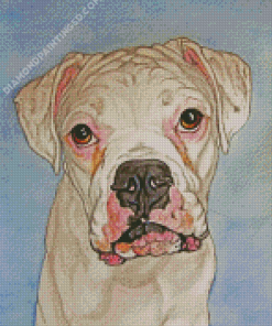 White Boxer Diamond Paintings