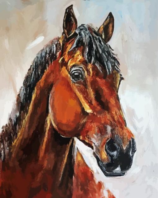 Abstract Brown Horse Head Diamond Paintings