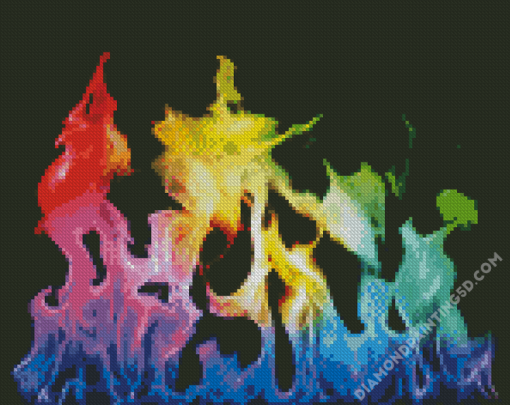 Aesthetic Flames Rainbow Diamond Paintings