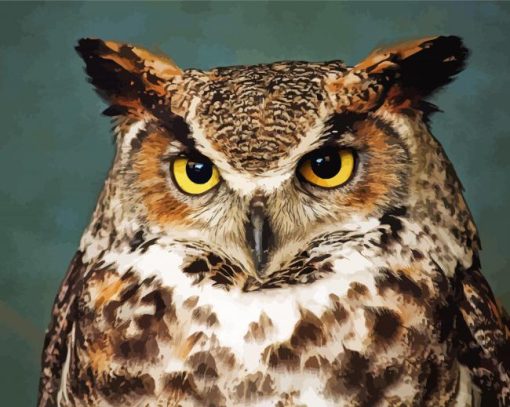 aesthetic Horned Owl Bird Diamond Paintings