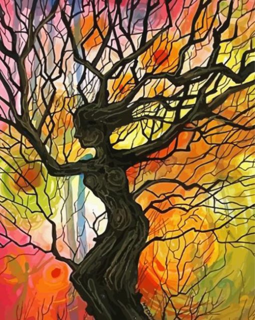 Aesthetic Female Tree Diamond Paintings