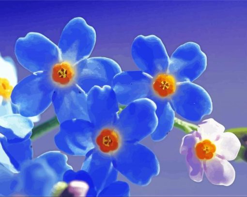 Beautiful Forget Me Nots Flowers Diamond Paintings