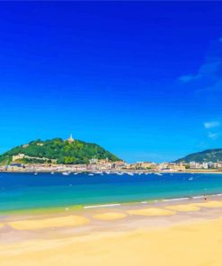 Beautiful Beach In Donostia San Sebastian Diamond Paintings