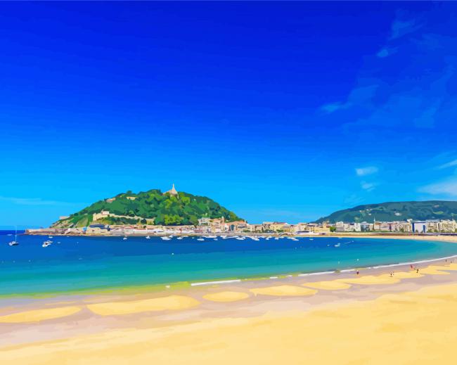 Beautiful Beach In Donostia San Sebastian Diamond Paintings