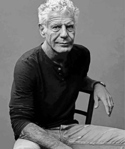 Black And White Anthony Bourdain Diamond Paintings