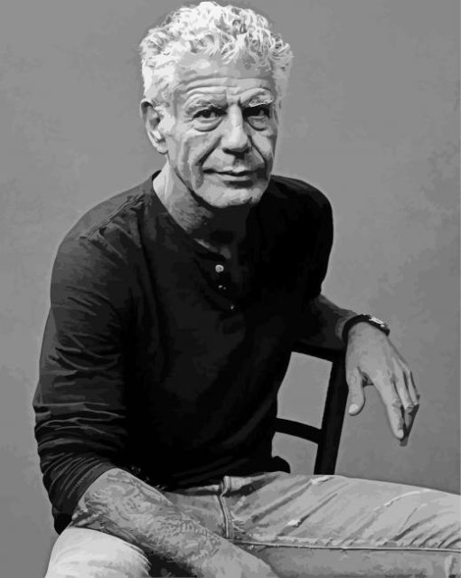 Black And White Anthony Bourdain Diamond Paintings