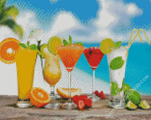 Cool Tropical Drinks Diamond Paintings