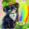 Cute St Patrick Kitten Diamond Paintings