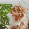 Cute Cat Plant Diamond Paintings