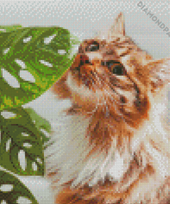 Cute Cat Plant Diamond Paintings