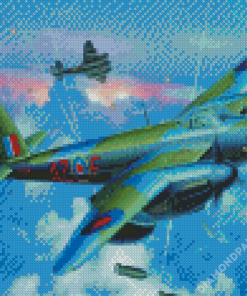 De Havilland Mosquito War Aircraft Diamond Paintings